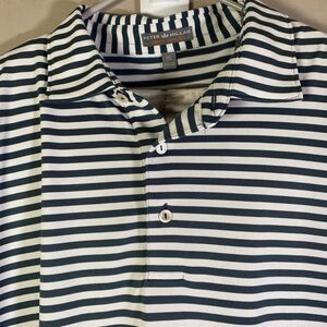 PETER MILLAR Summer Comfort Performance Golf Polo Striped Blue Stripe Men XL